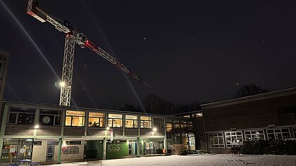 Foto unserer Baustelle an einem frühen Wintertag. 