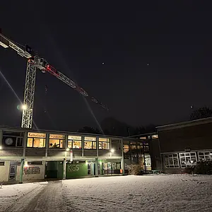 Foto unserer Baustelle an einem frühen Wintertag. 